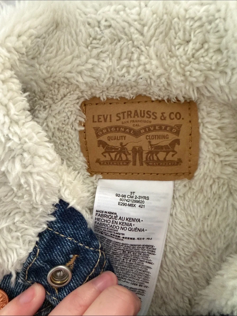 Levi's Kids Blue Denim Sherpa Collar Jacket NWT